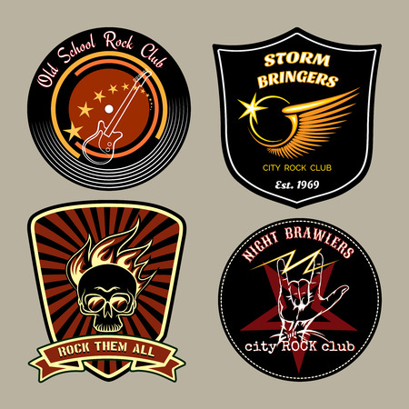 Rock badgesのイラスト素材