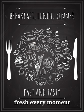 Vector Vintage Food Posterのイラスト素材