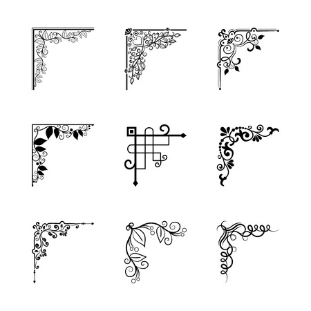 Vector vintage corners elements for frames for page decorationのイラスト素材