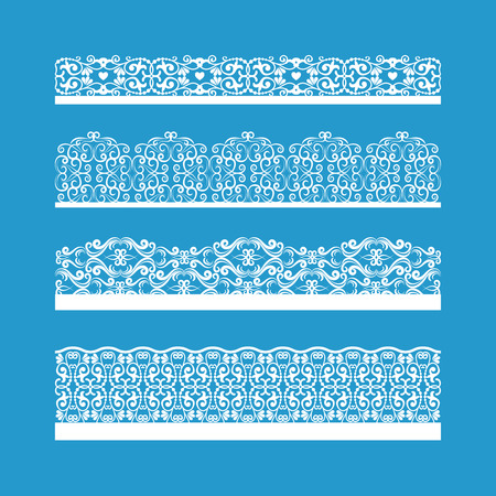 Artistic Seamless Vector Decorative Vintage Borders Page Elementsのイラスト素材