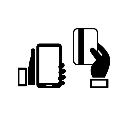 mobile phone and credit card iconsのイラスト素材