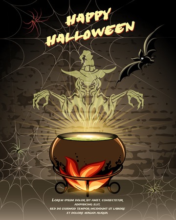 Happy Halloween vector card designのイラスト素材