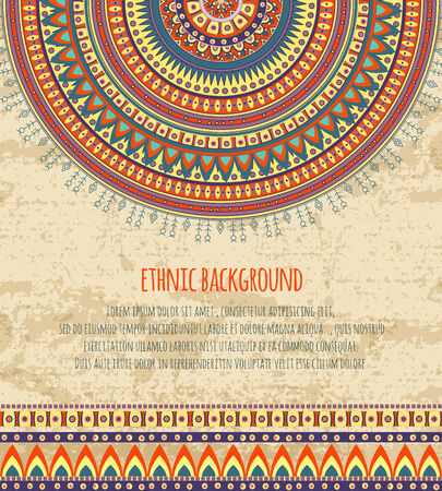 Ethnic Ornament and Texts for Background Designのイラスト素材
