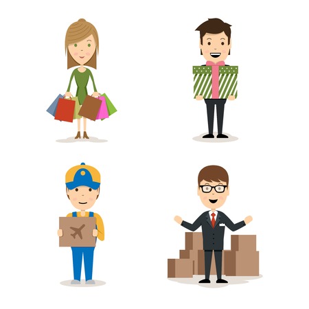 People shopping vector charactersのイラスト素材