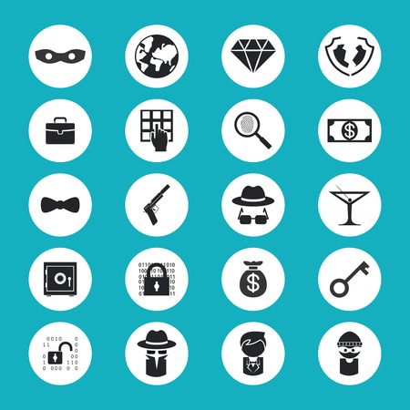 Illegal Activities Iconsのイラスト素材