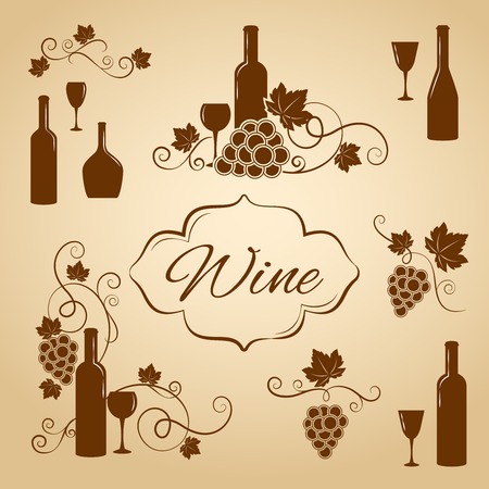 Vintage wine design elements for menuのイラスト素材