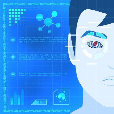 Eye Biometrics Scanner Technology Graphic Designのイラスト素材