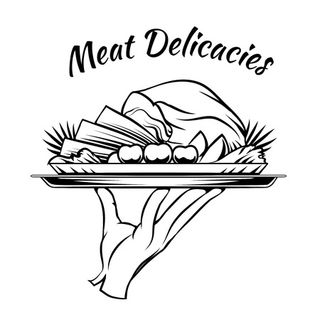 Meat Delicacies menu design elementのイラスト素材