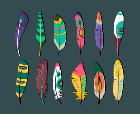 Attractive Feathers Icon Set Designsのイラスト素材