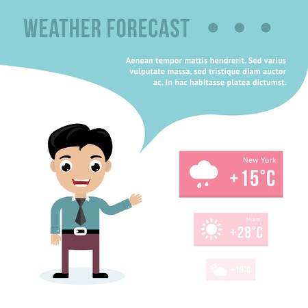 Weatherman giving a weather forecastのイラスト素材