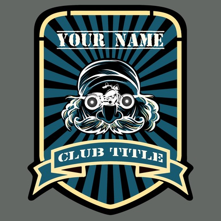 Biker or Motor racing club emblemのイラスト素材