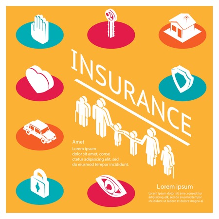 Family insurance conceptのイラスト素材