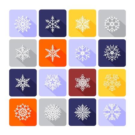 Snowflake flat iconsのイラスト素材