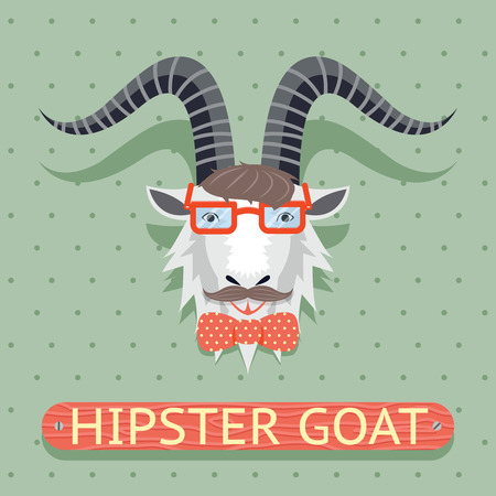 Hipster goat signのイラスト素材