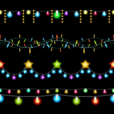 Christmas lights patternsのイラスト素材