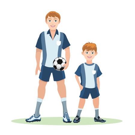 Father and son soccer teamのイラスト素材