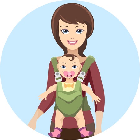 Young mother with babyのイラスト素材