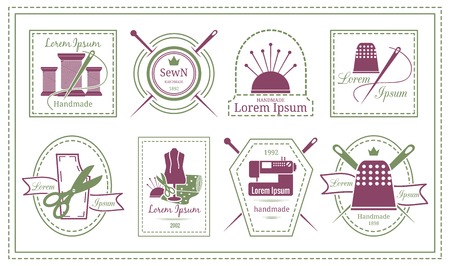 Retro Tailor Labels or Needleworks Emblemsのイラスト素材