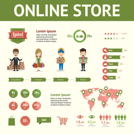 Market and buying infographic elementsのイラスト素材