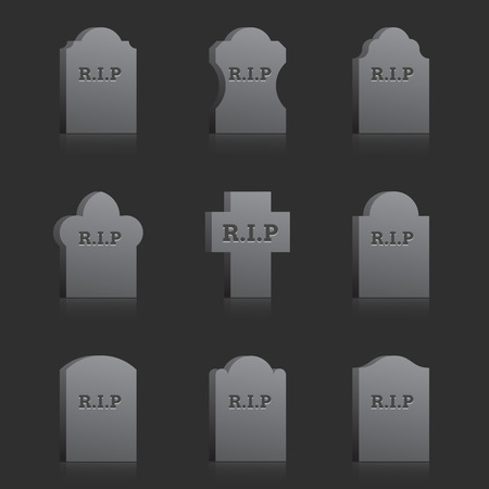 Vector Gravestones with RIPのイラスト素材