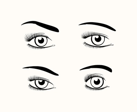 Woman eye silhouettesのイラスト素材
