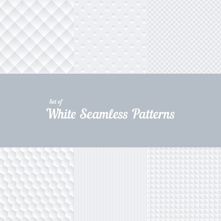 Set of white seamless patternsのイラスト素材
