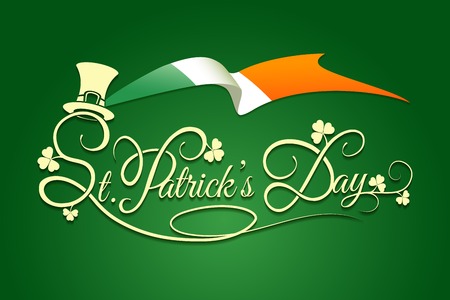 St Patricks Day Background with flag of Irelandのイラスト素材