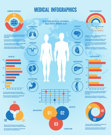 Medical infographic. Man and womanのイラスト素材