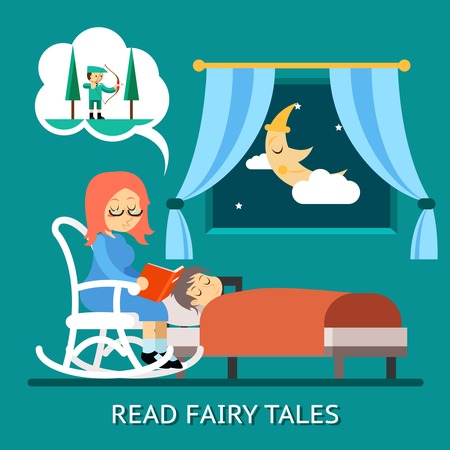 Read fairy talesのイラスト素材