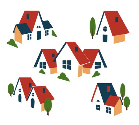 Real Estate or house iconsのイラスト素材