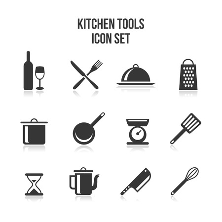 Kitchen and cooking iconsのイラスト素材