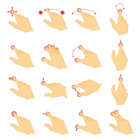 Gestures icons for touch devicesのイラスト素材