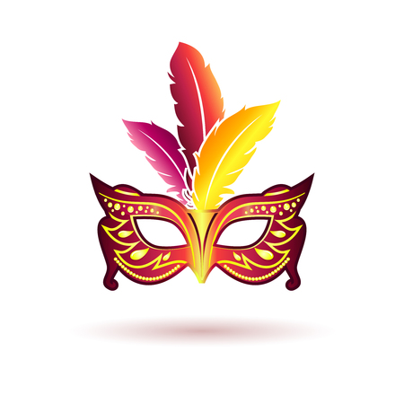 Vector carnival mask with feathersのイラスト素材