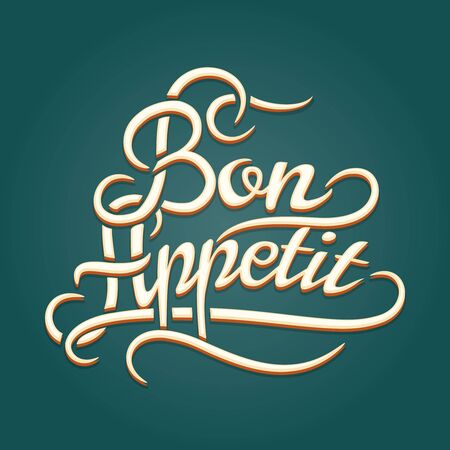 Bon Appetit vintage letteringのイラスト素材