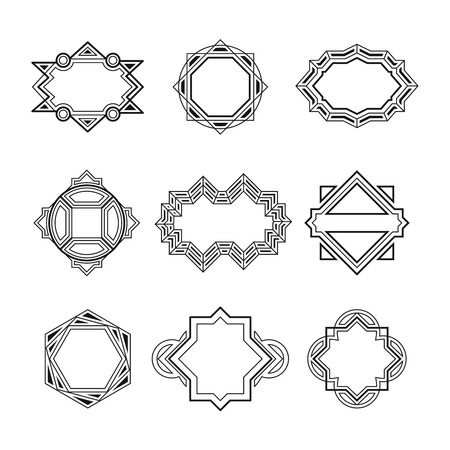 Geometric vintage label framesのイラスト素材