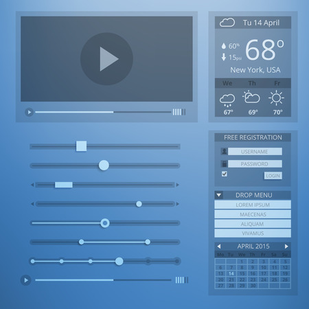 UI transparency flat design of web elementsのイラスト素材