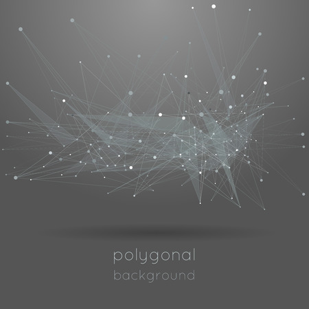 Low polygonal gray background with textのイラスト素材