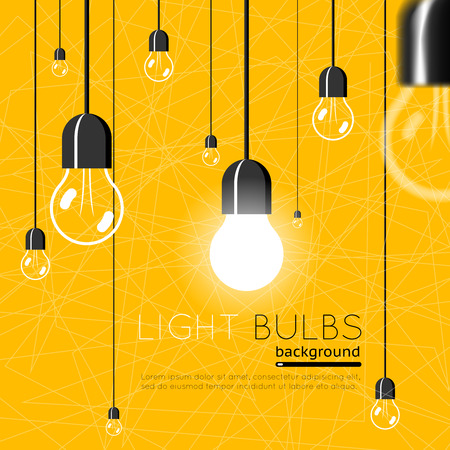 Light bulbs background. Idea conceptのイラスト素材
