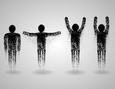 Triangular man setのイラスト素材