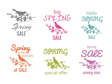 Vector spring sale badge signsのイラスト素材