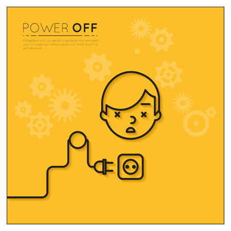 Power off. Disconnected manのイラスト素材