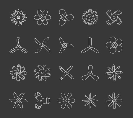 line fans and propellers icons. のイラスト素材