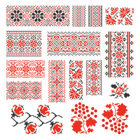 Ukrainian ethnic national seamless patterns 