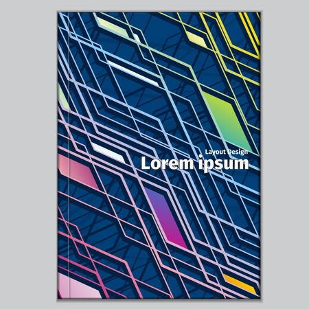 Abstract isometric shape layout for your business. Book and brochure, literature textbook illustrationのイラスト素材