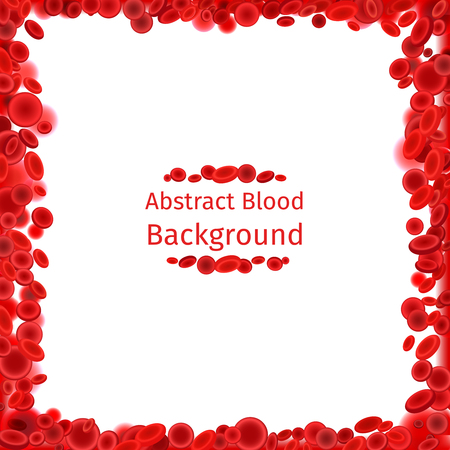 Blood cells frame for medical poster. Red human anatomy, microscopic flow, system anatomical vector illustrationのイラスト素材