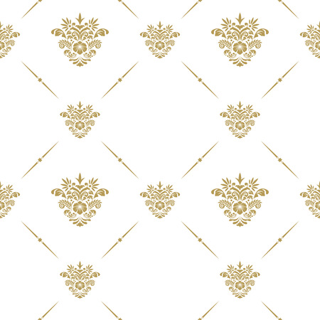 Oriental vector pattern with arabesque floral elementsのイラスト素材