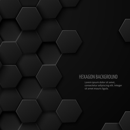 Carbon technology abstract background with space for text. Hexagon pattern geometric cover, vector illustrationのイラスト素材
