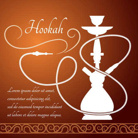 Hookah menu. Smoke bar, lounge and shisha, pipe and hooka, vector illustrationのイラスト素材