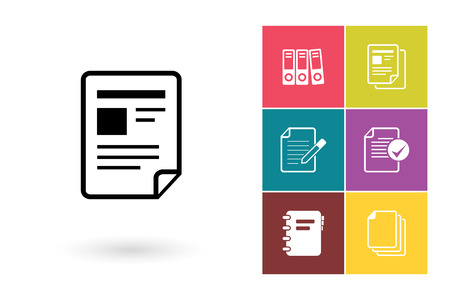 Document vector icon or file symbol. Document icon or file pictogram for logo with document or label with documentのイラスト素材