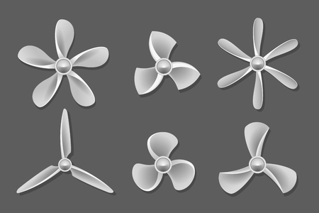 Propeller icons vector. Propeller air, ventilator propeller, fan and blade, equipment propeller blower illustrationのイラスト素材